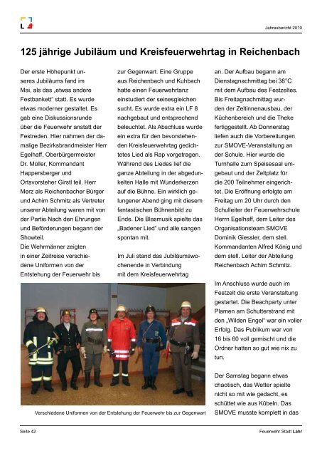 Feuerw ehr Stadt Lahr Jahresbericht 2010 - Feuerwehr Lahr