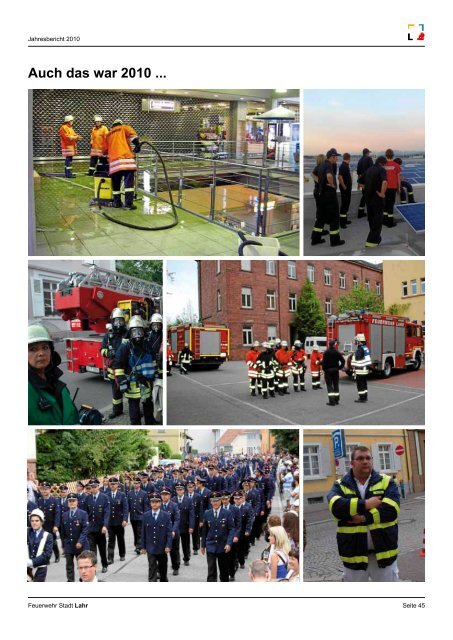 Feuerw ehr Stadt Lahr Jahresbericht 2010 - Feuerwehr Lahr