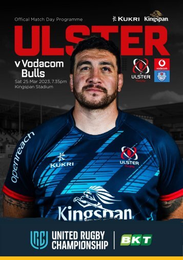 BKT-URC Ulster Rugby Match Day Programme v Vodacom Bulls