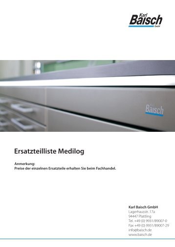 Ersatzteilliste Medilog - Karl Baisch GmbH