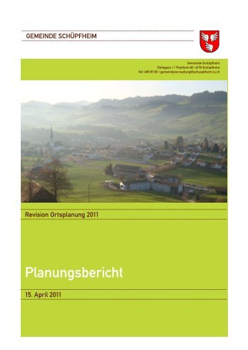 Planungsbericht - Gemeinde Schüpfheim
