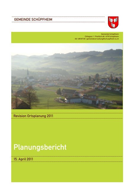 Planungsbericht - Gemeinde Schüpfheim