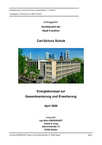 Carl-Schurz Schule Energiekonzept zur Gesamtsanierung und ...