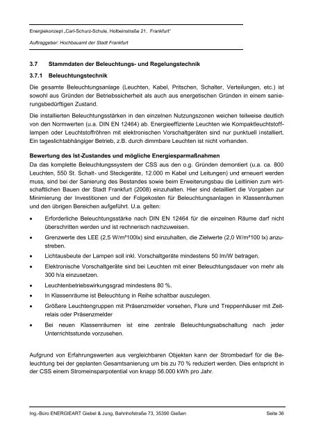 Carl-Schurz Schule Energiekonzept zur Gesamtsanierung und ...