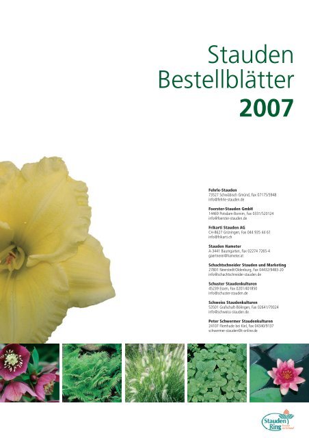 Stauden Bestellblätter 2007 - Stauden Ring