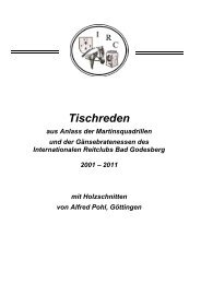 Tischreden 2001-2011 - Internationaler Reitclub Bad Godesberg eV