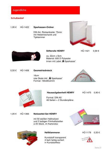 Werbeartikel-Katalog für Sparkassen - huemmer-werbung.de