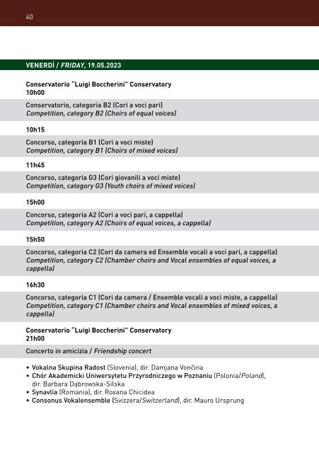 Vox Lucensis 2023 - Program Book