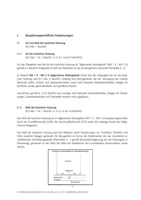 Baugebiet "Über Rück I" Zeichenerklärung ... - VG Bodenheim