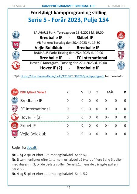 2023 - Nr. 02 - Bredballe IF - SGI Fodbold - 310323