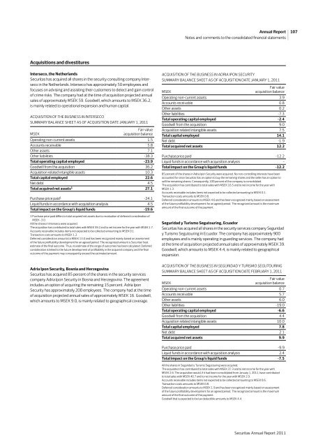 SECURITAS AB Annual Report 2011