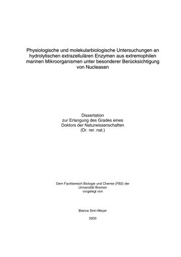 Dissertation, Bianca Sinn-Meyer, Fachbereich Biologie und Chemie ...