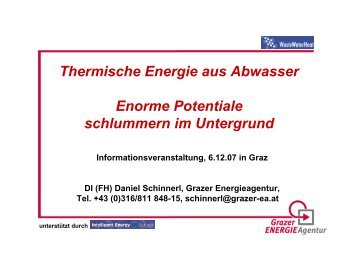 Thermische Energie aus Abwasser Enorme ... - Grazer Energieagentur