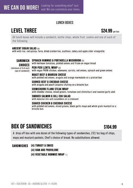 CHICAGO NU Catering Menu 2023