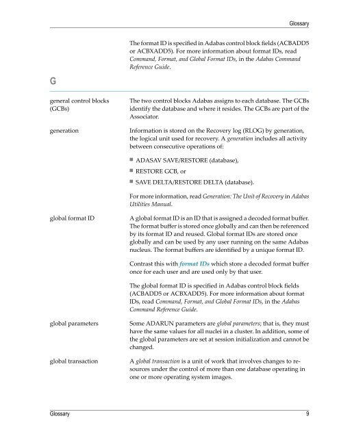 Adabas Glossary - Software AG Documentation