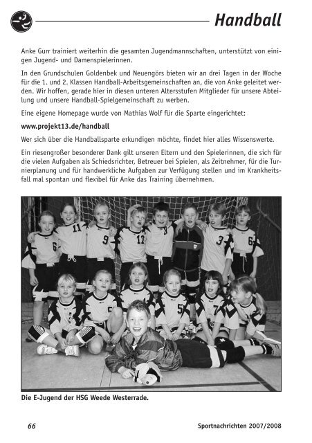 Sportnachrichten 2007-2008 - SV Schwarz-Weiss Westerrade