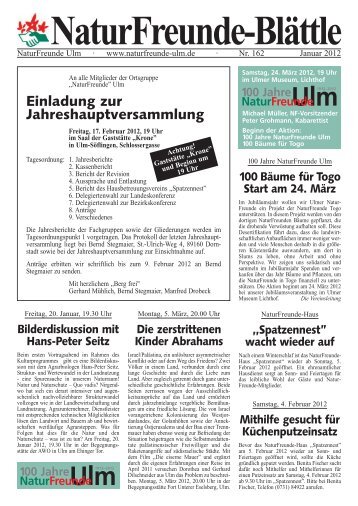 NF-Blättle Nr 136.qxd (Page 2) - NaturFreunde Ortsgruppe Ulm