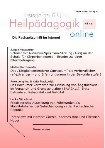 Heilpädagogik online 1/11 - sonderpaedagoge.de!