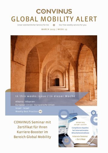 CONVINUS Global Mobility Alert - Week 13.2023
