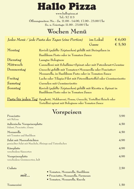 Download Speisekarte Hallo Pizza