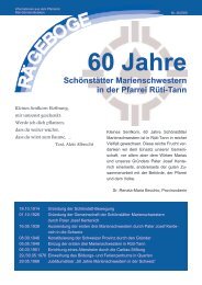 60 Jahre Schönstätter Marienschwestern in der Pfarrei Rüti-Tann