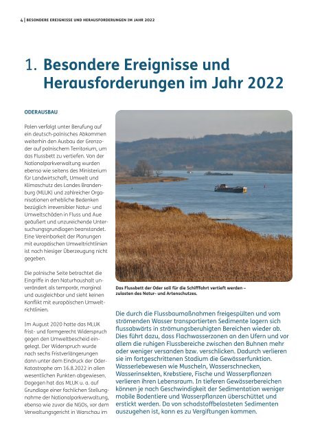 2022 im Nationalpark  Unteres Odertal - Ein Jahr voller Herausforderungen