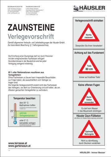 ZAUNSTEINE - Häusler