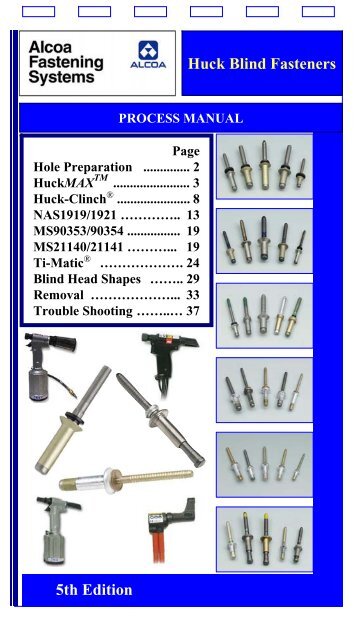 AFS Blind Fastener Process Manual - Alcoa