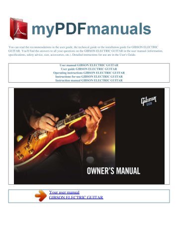 User manual GIBSON ELECTRIC GUITAR - MY PDF MANUALS