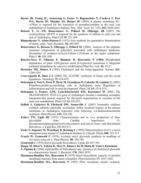 1 Running head: Steryl glycoside mutants Name: Seth DeBolt ...