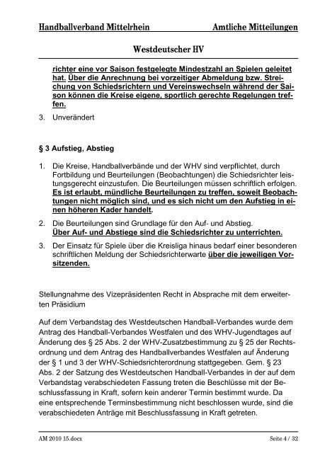 AM 15/10 (pdf) - Handballkreis Köln/Rheinberg