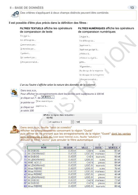 support de cours Excel 2016 niveau 2 tableaux croisés base de données