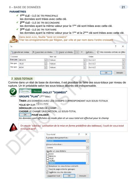 support de cours Excel 2016 niveau 2 tableaux croisés base de données