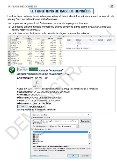 support de cours Excel 2016 niveau 2 tableaux croisés base de données