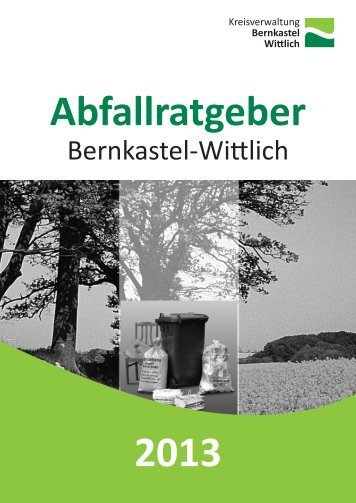 Abfallratgeber 2013 (6 mb) - Landkreis Bernkastel-Wittlich