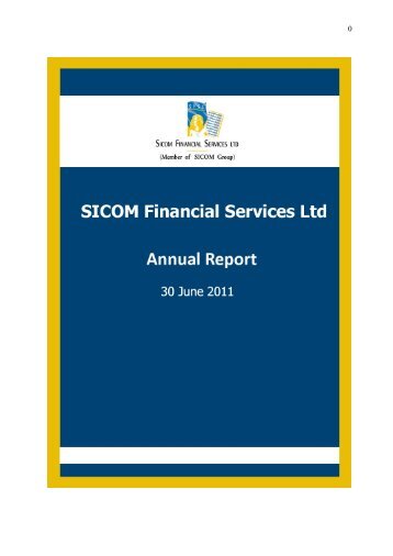 OUR Objectives - SICOM Financial Services Limited