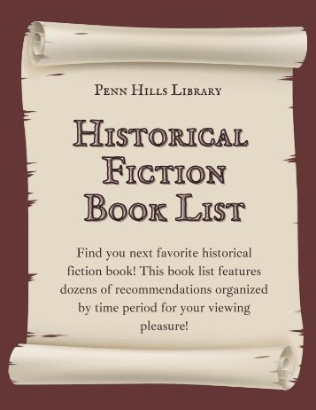 HISTORICAL FICTION BOOK LIST