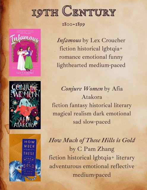 HISTORICAL FICTION BOOK LIST