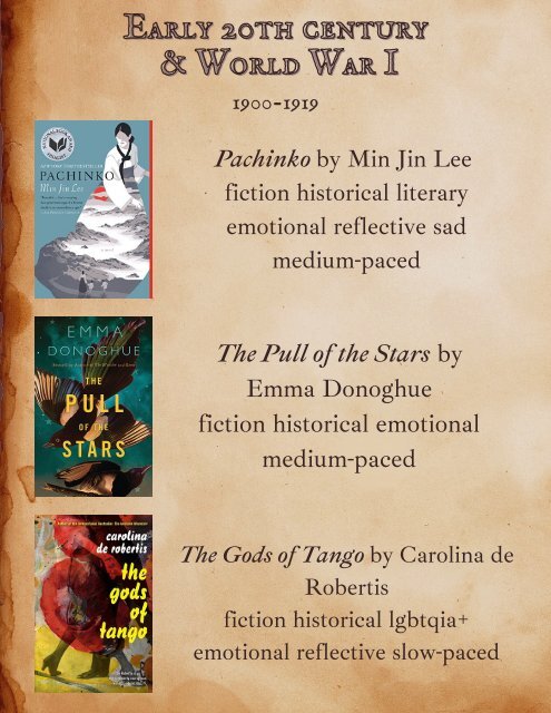 HISTORICAL FICTION BOOK LIST