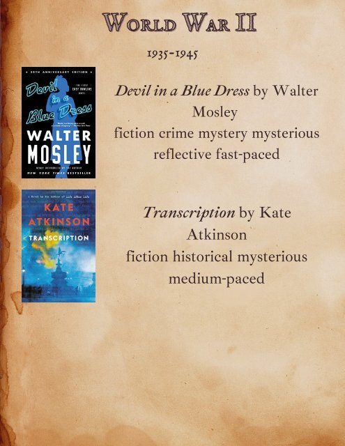 HISTORICAL FICTION BOOK LIST