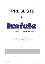 PREISLISTE 2011 - Getränke Hafele, Ried im Oberinntal