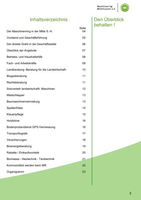 Versicherungs- makler - Maschinenring Mittelholstein eV