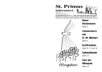 Gemeindebrief April - Mai 2008 - Kirchengemeinde Bargstedt