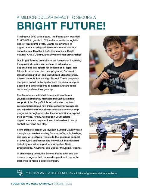 2023 Summit Foundation, Spring Newsletter 