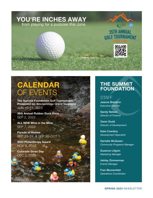 2023 Summit Foundation, Spring Newsletter 