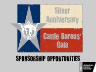 Silver Anniversary Cattle Barons' Gala - To find a ball or gala in your