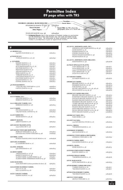 2011 Monterey County Ranch Map Atlas 89 Pages with TRS – index