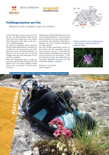 Tourentipp 04.2023 – Frühlingserwachen am Fels