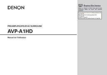 2 Allumez le AVP-A1HD (vpage 56). - Denon Electronic Products