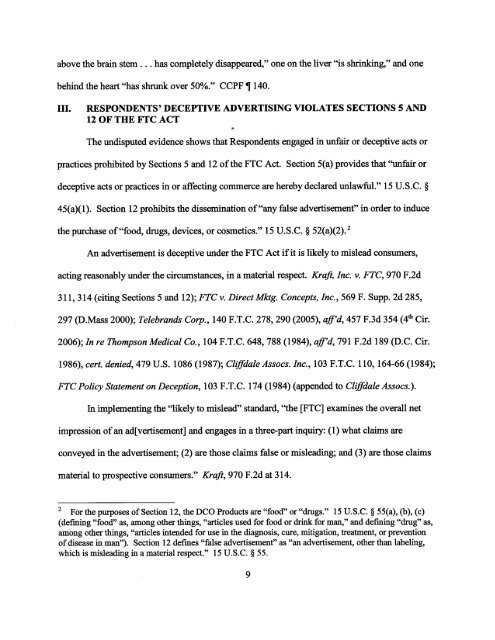 Complaint Counsel's Post Trial Brief - Federal Trade Commission